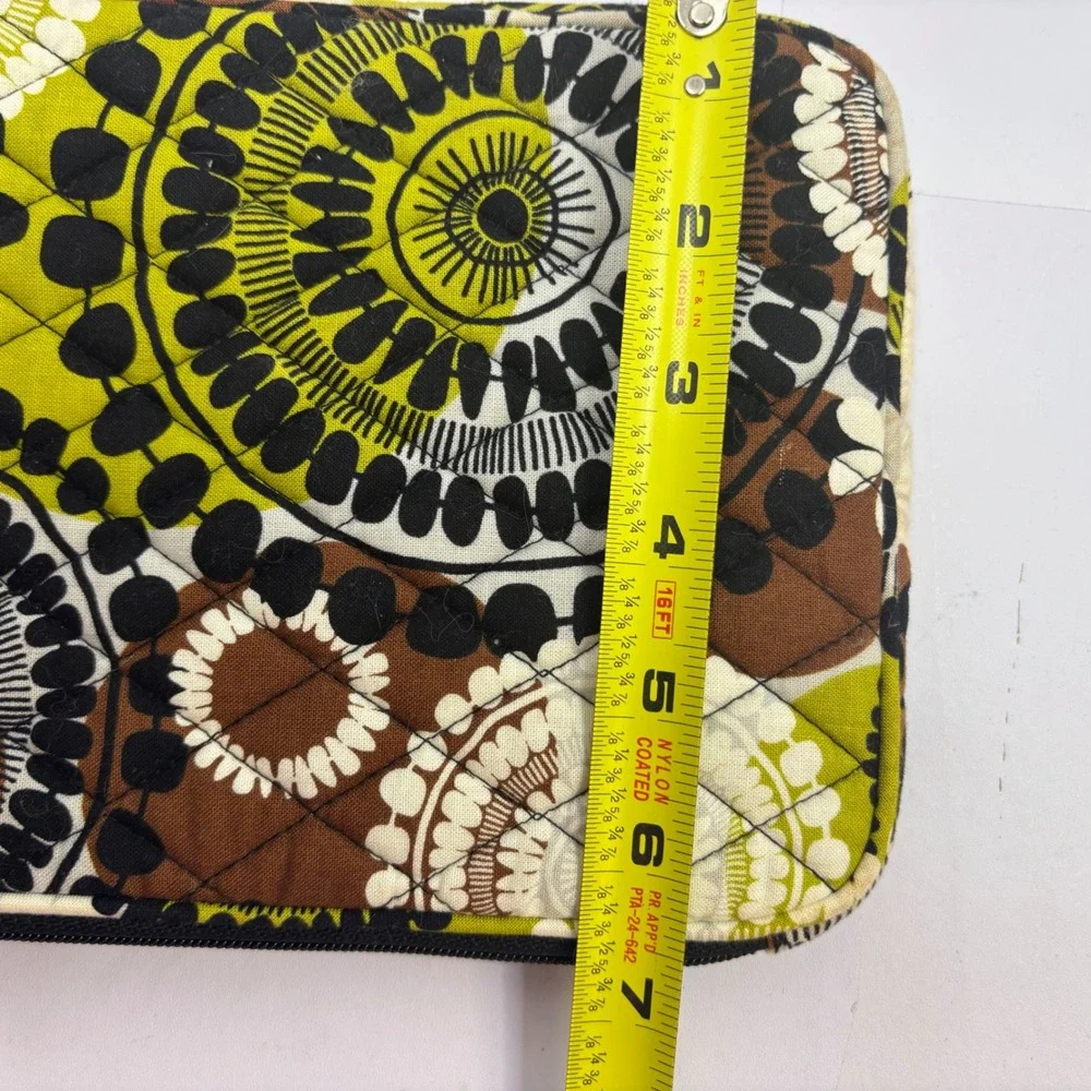 Vera Bradley Night and Day Quilted Tablet E-Reader Sleeve Case Yellow Brown Blk